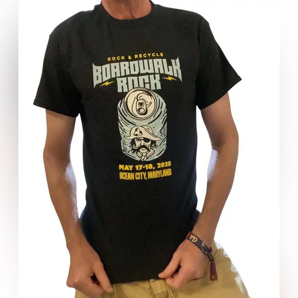 BOARDWALK ROCKS Mens Medium Rock Band Festival TShirt May 25 Ocean City MD